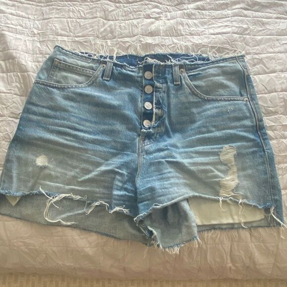 Hudson Jeans Pants - Hudson Los Angeles Button Detail Denim Shorts